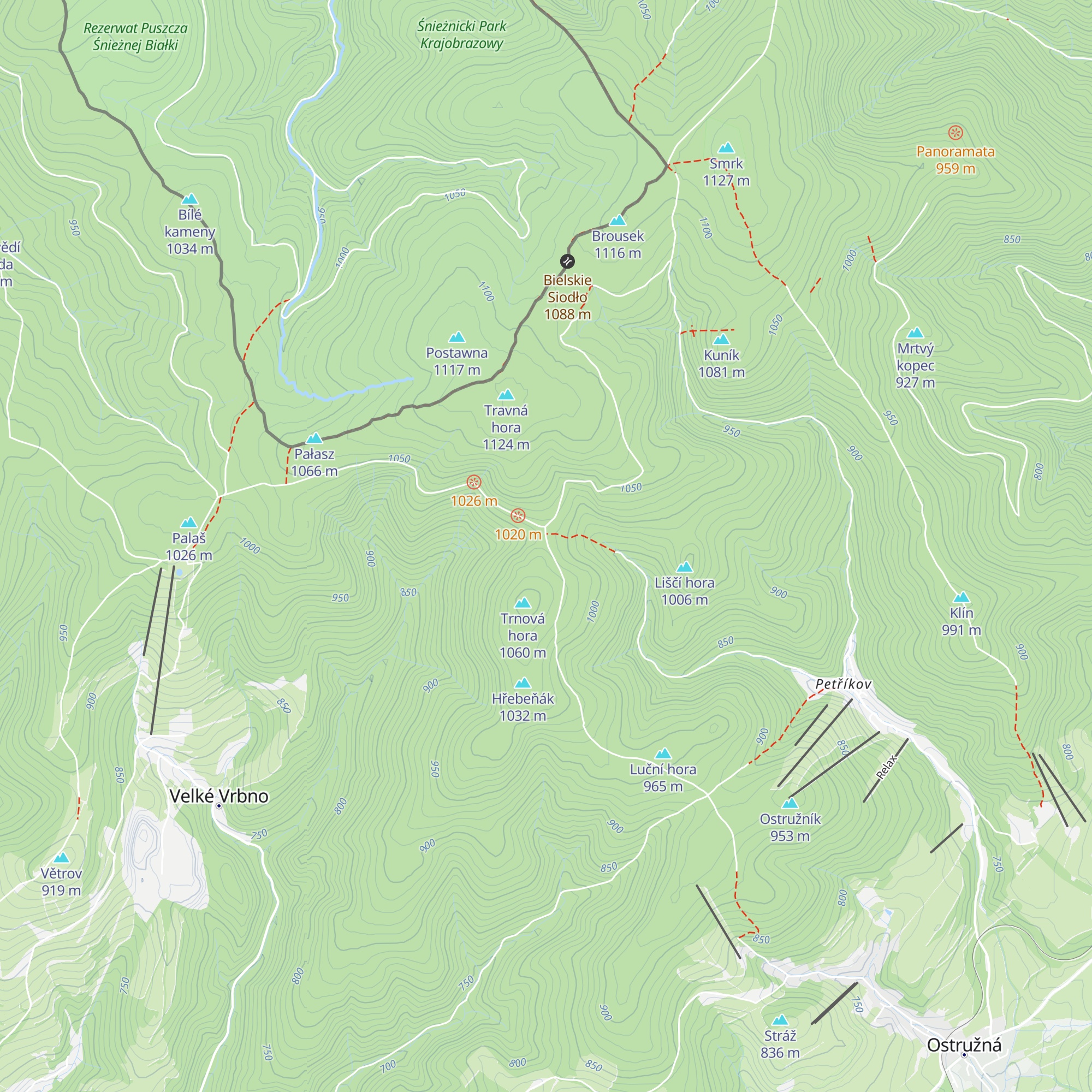 Císařská bouda map