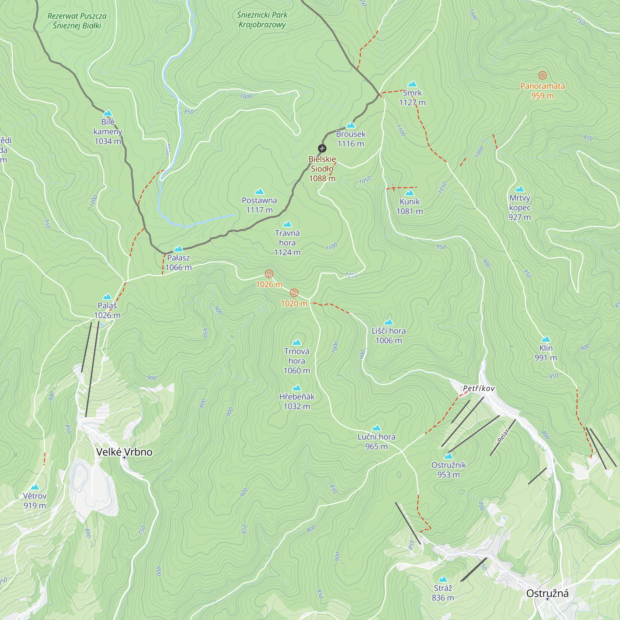 Císařská bouda map