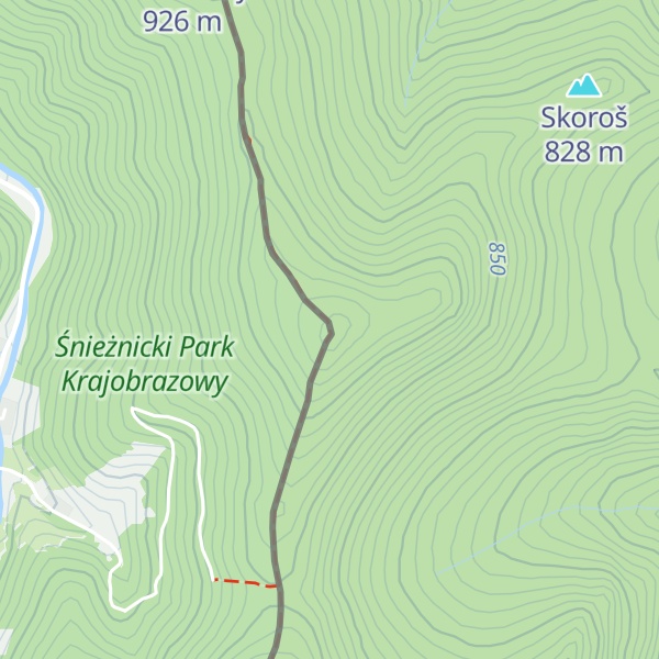 Map of Łupkowa / Břidličný