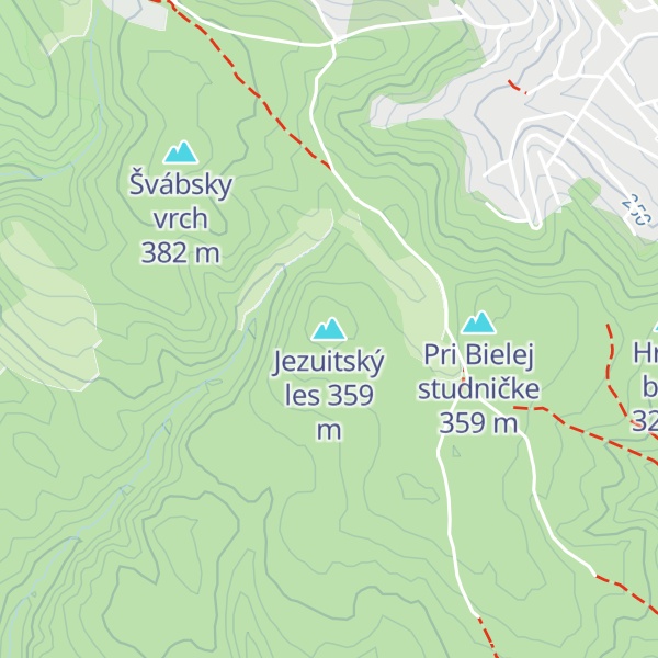 Map of Jezuitský les