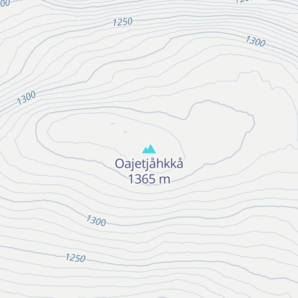 Map of Oajetjåhkkå