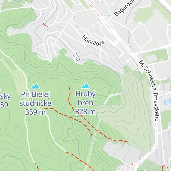 Map of Hrubý breh