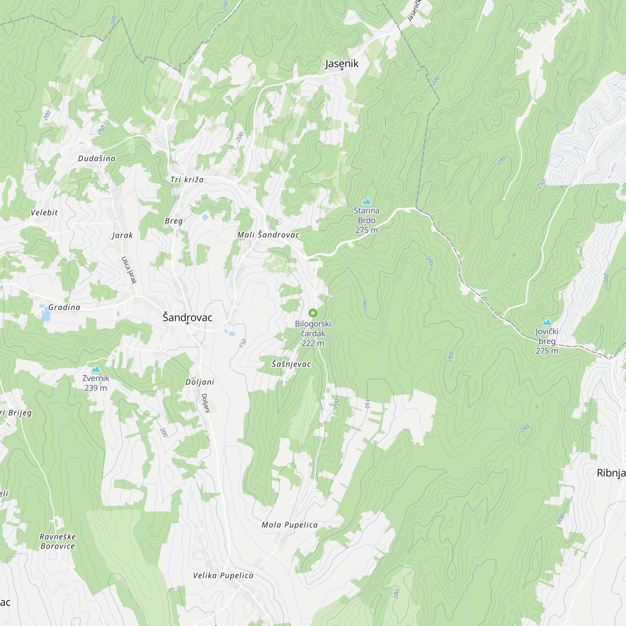 Bilogorski čardak map