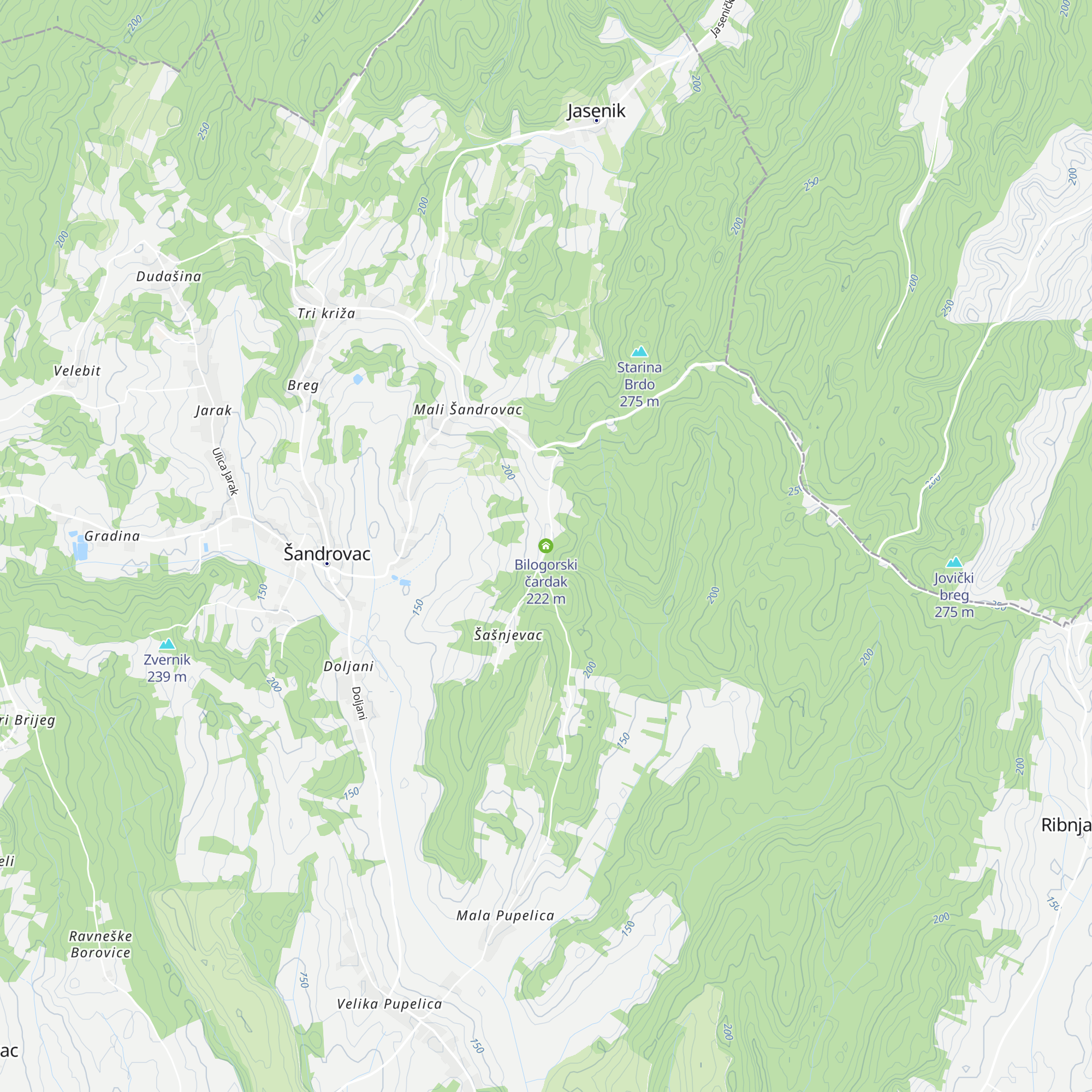 Bilogorski čardak map