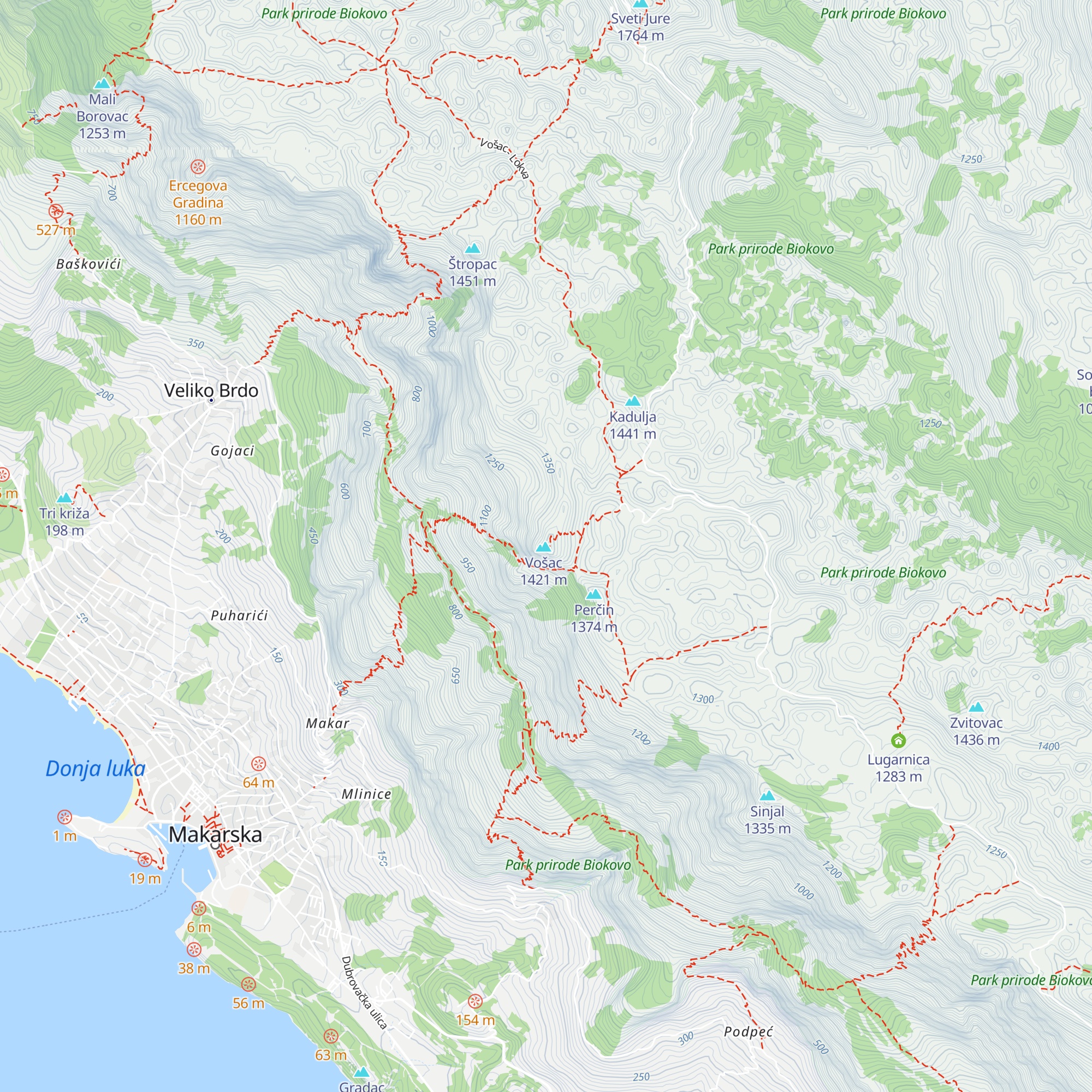 Planinarski dom 'Toni Roso' Vošac map