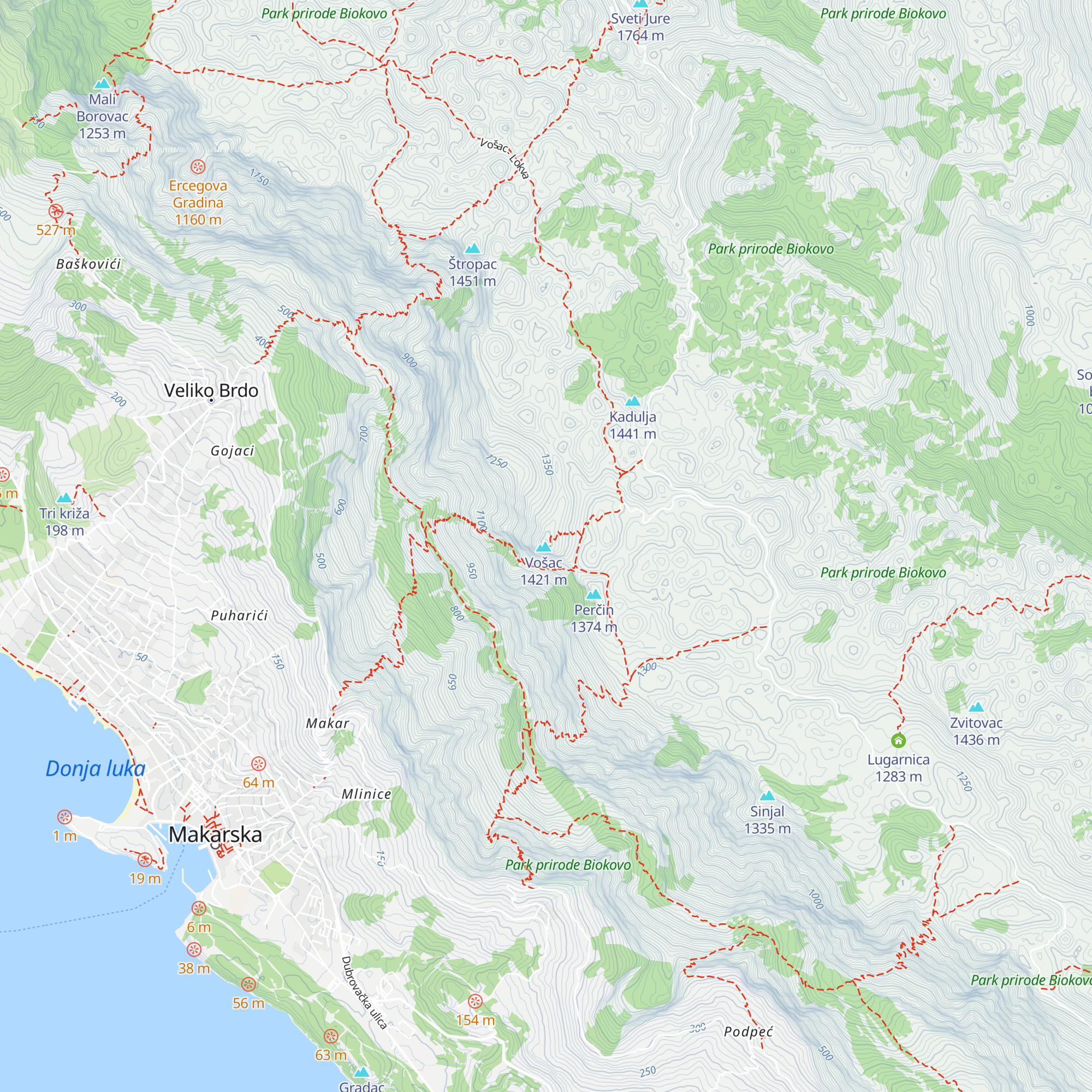 Planinarski dom 'Toni Roso' Vošac map