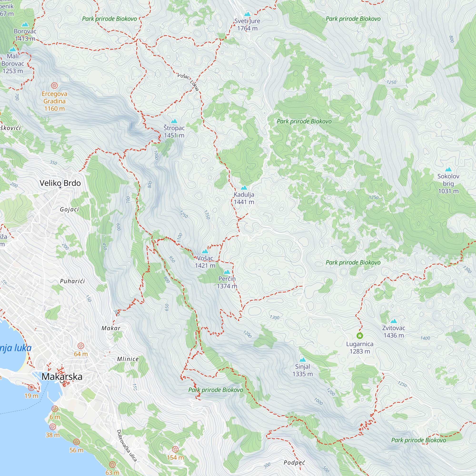 Planinarski dom pod Vošcem map