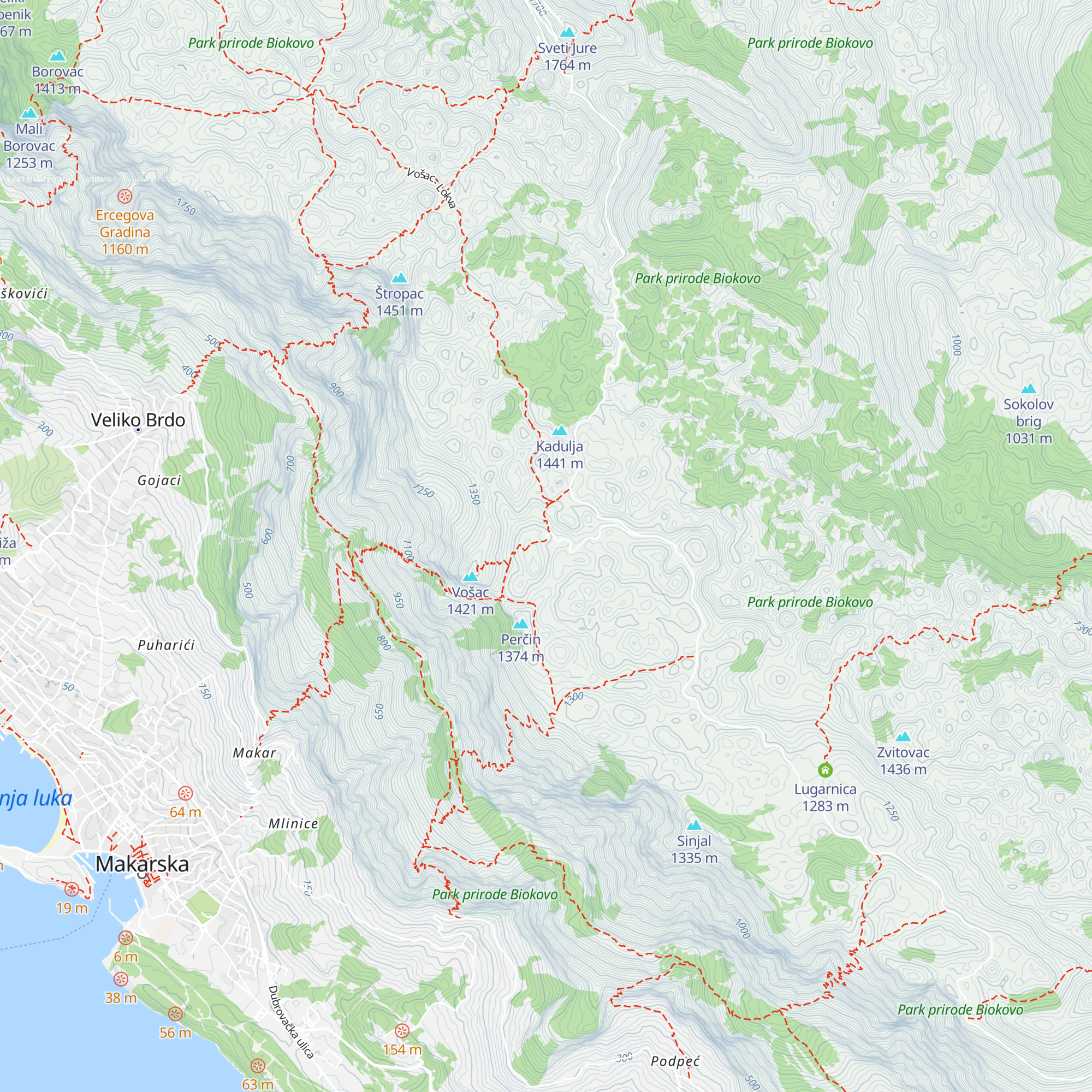 Planinarski dom pod Vošcem map