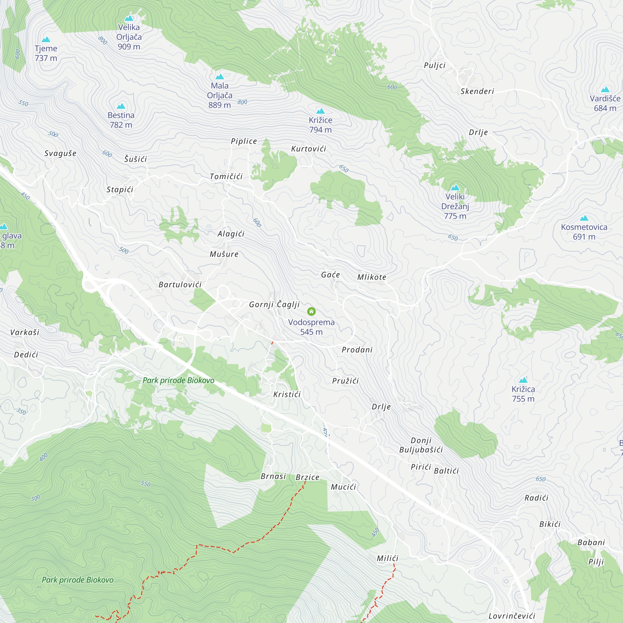 Vodosprema map