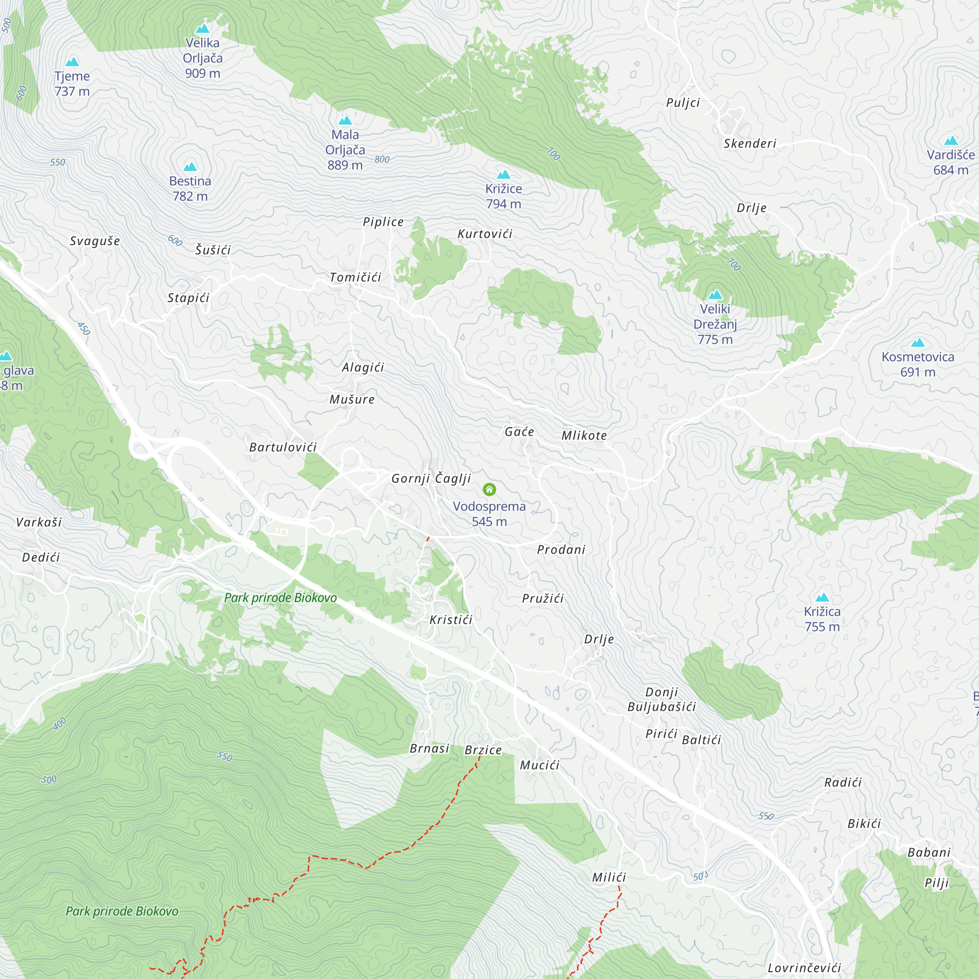 Vodosprema map