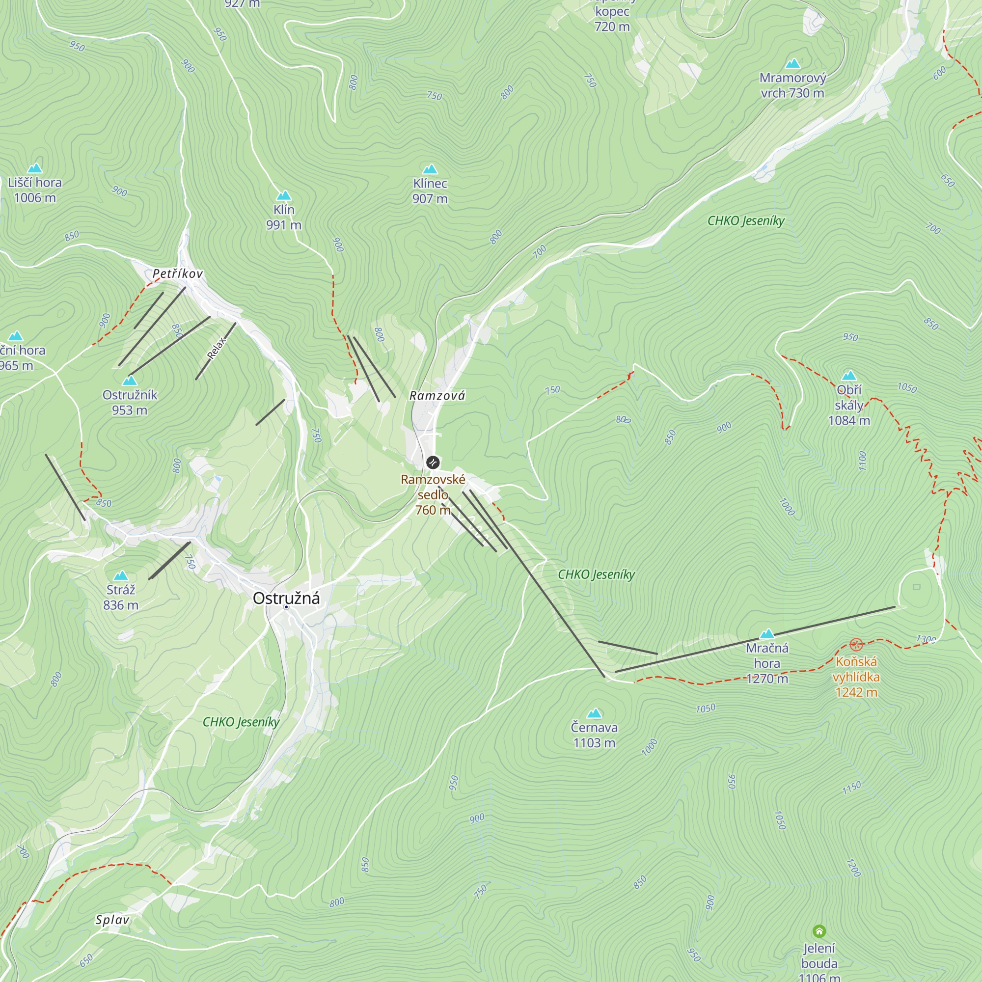Chata U lanové dráhy map