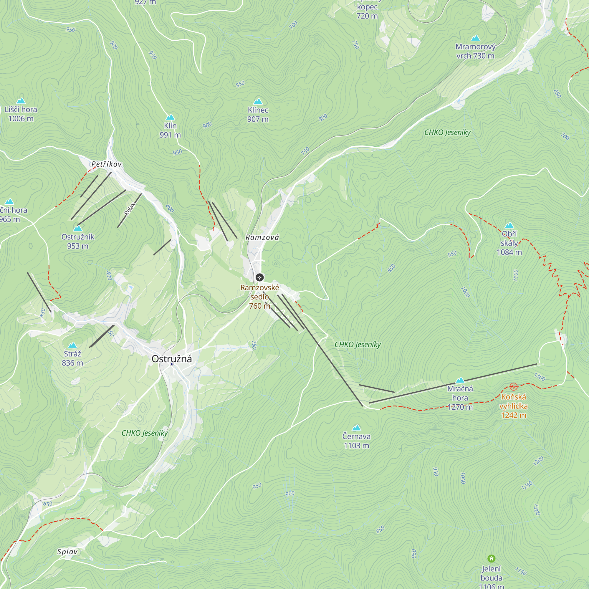 Chata U lanové dráhy map