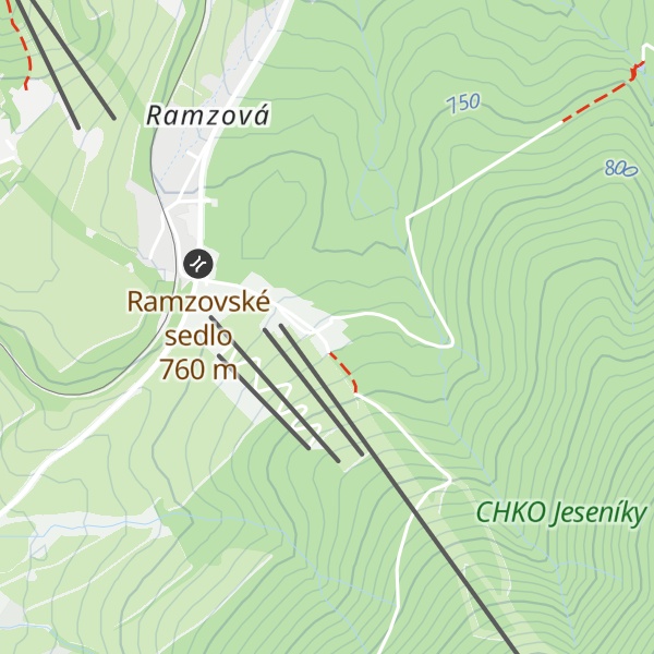 Map of Chata U lanové dráhy