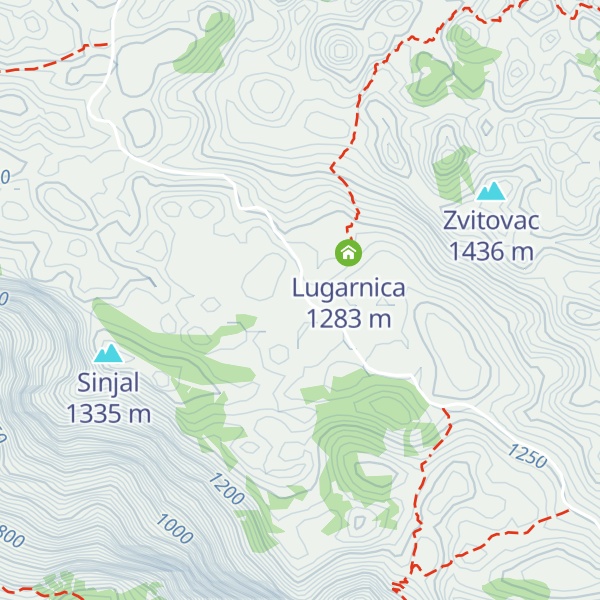 Map of Planinska kuća Pod javorom