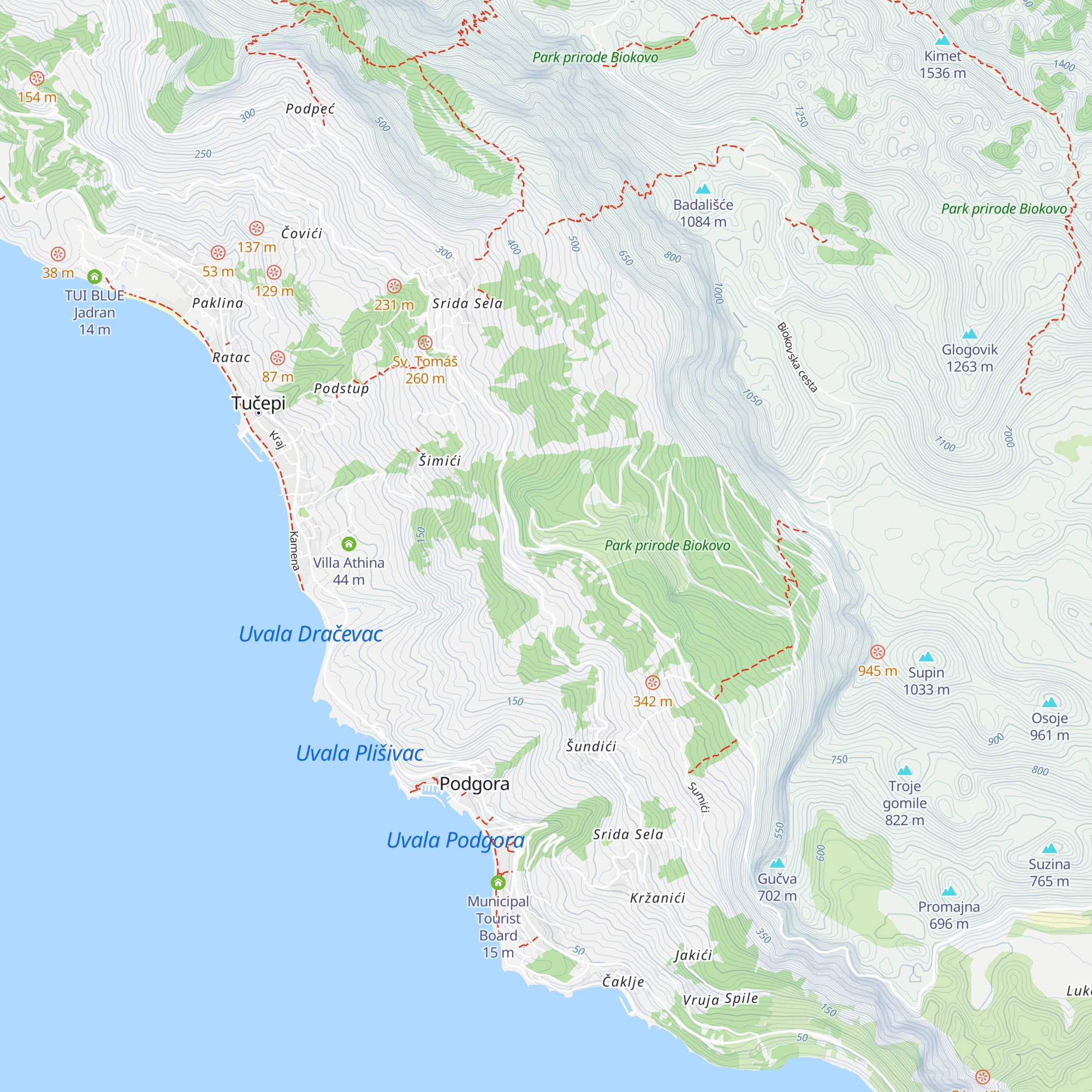 Entry Biokovo Nature Park map
