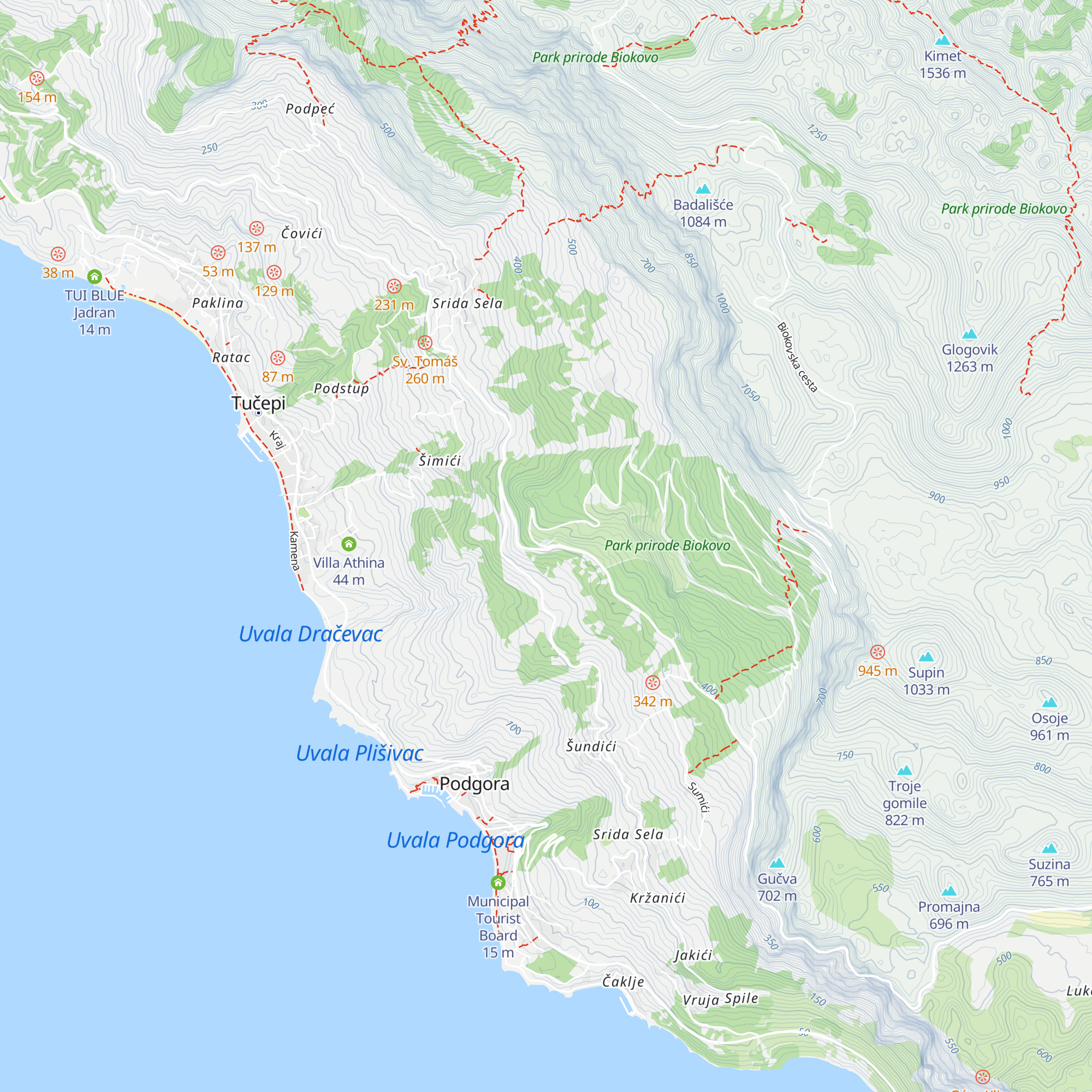 Entry Biokovo Nature Park map