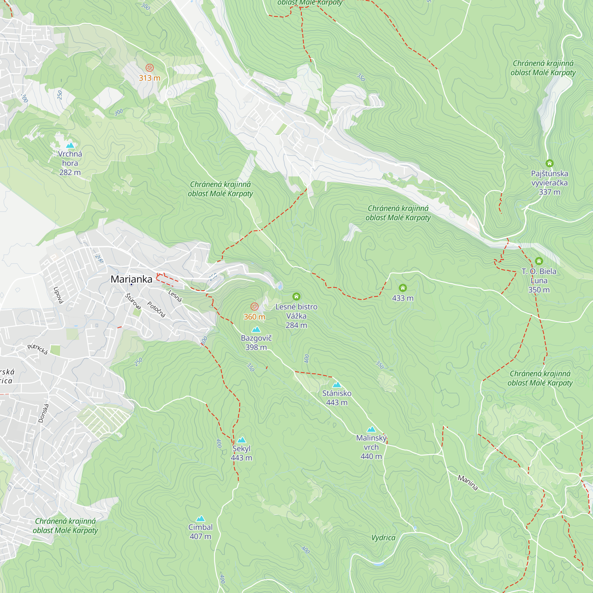 Lesné bistro Vážka map