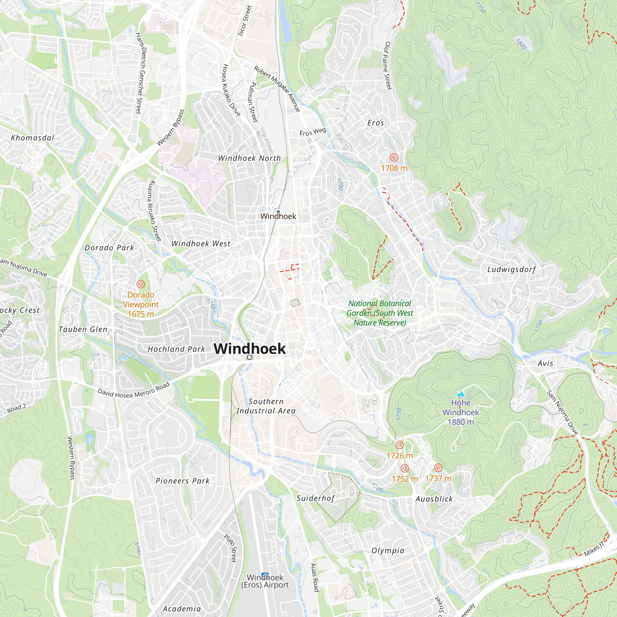 Windhoek Tourism Visitor Information Office map
