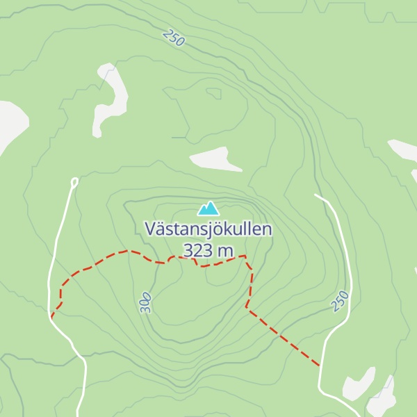 Map of Västansjökullen