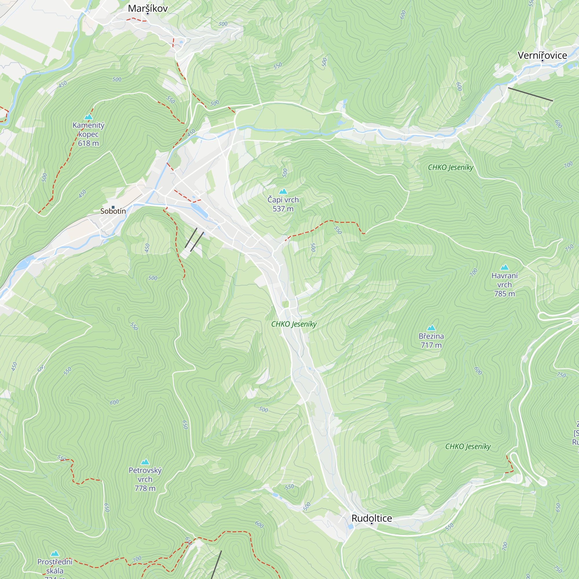 Chata pod hvězdami map