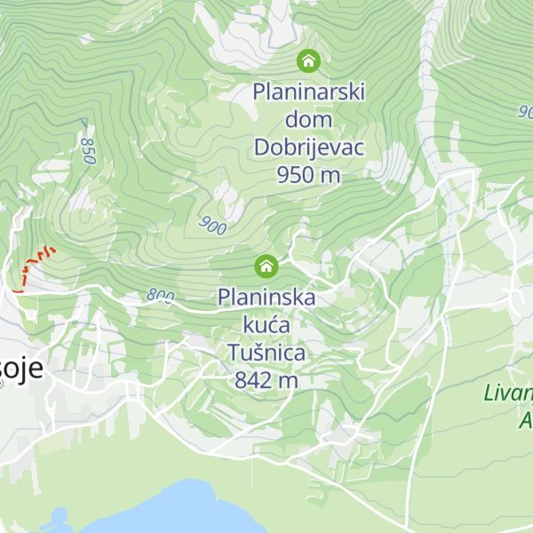Map of Planinska kuća Tušnica