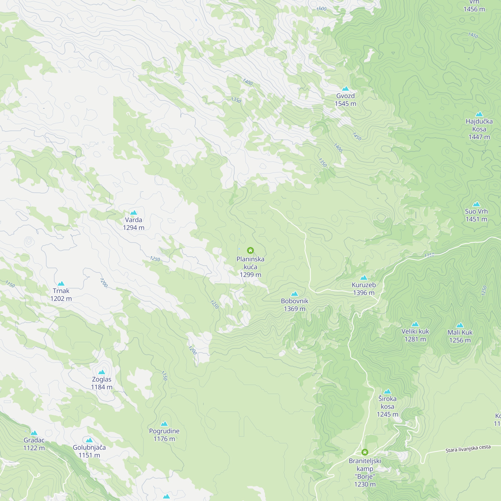 Planinska kuća map