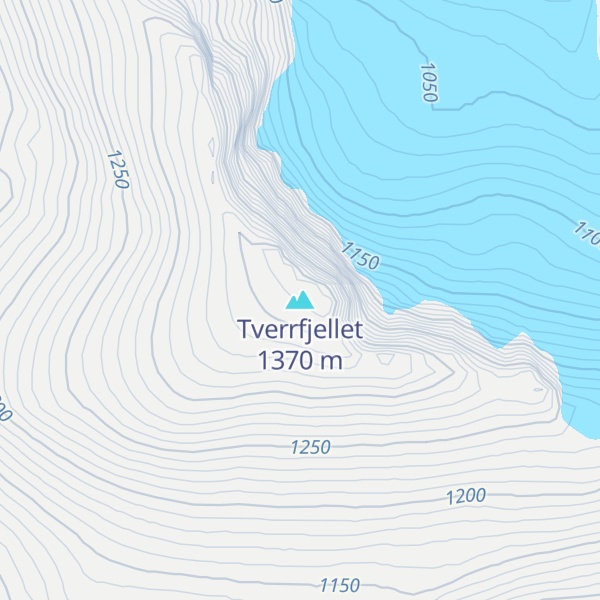 Map of Tverrfjellet