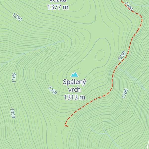 Map of Spálený vrch