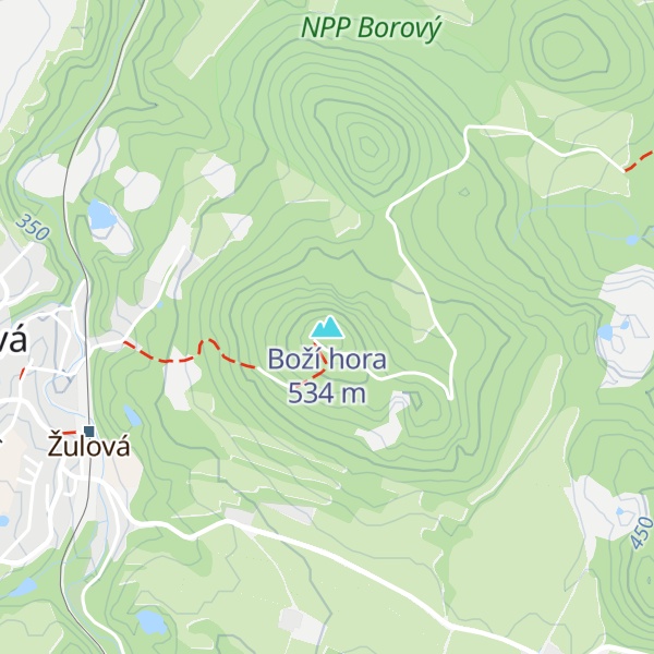 Map of Boží hora