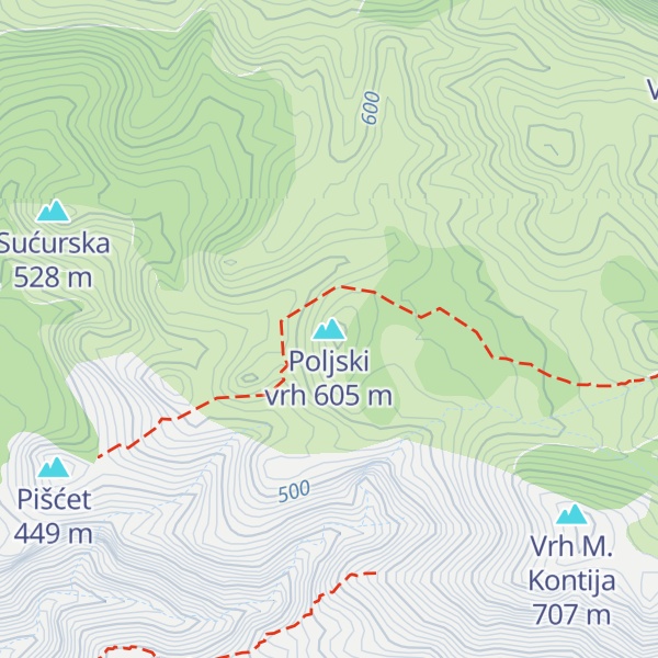Map of Poljski vrh