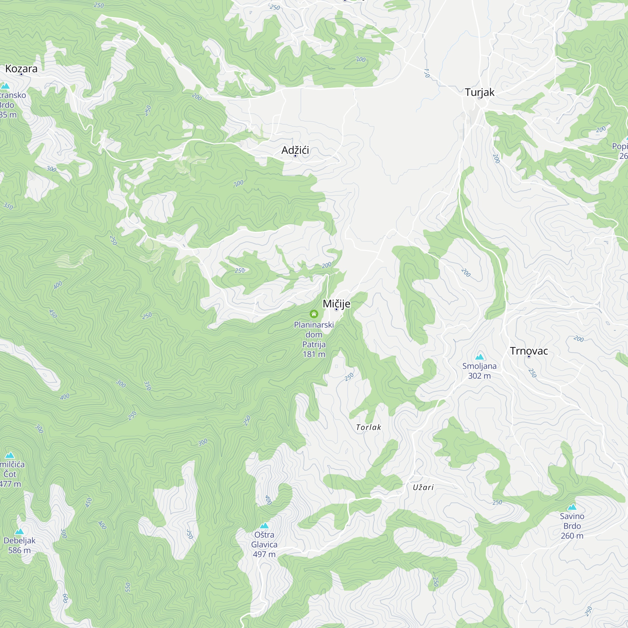 Planinarski dom Patrija map