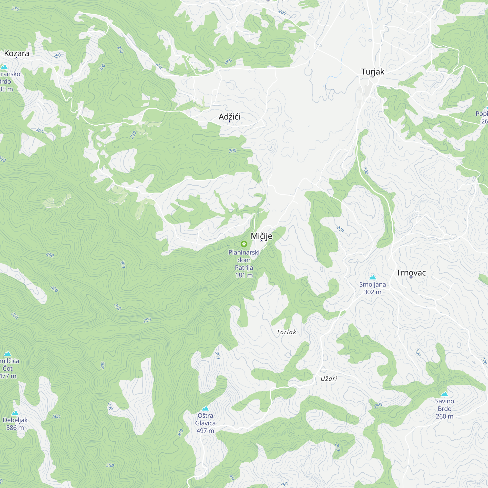 Planinarski dom Patrija map