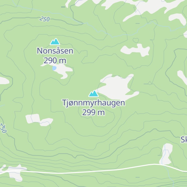 Map of Tjønnmyrhaugen