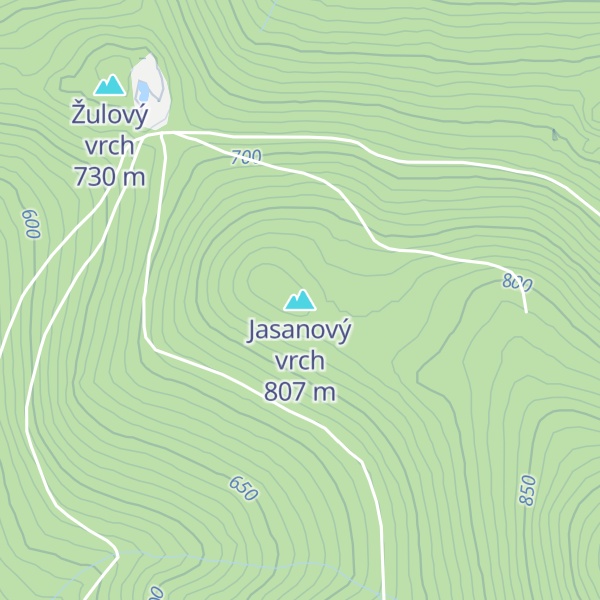 Map of Jasanový vrch