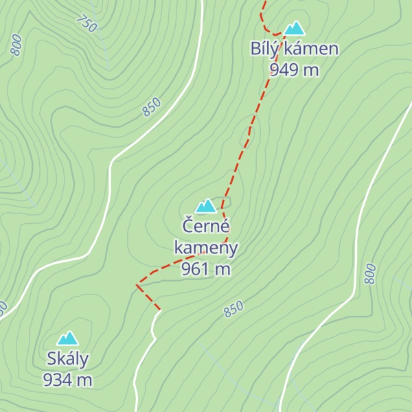 Map of Černé kameny