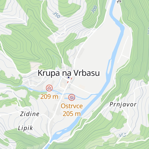 Map of Krupa na Vrbasu