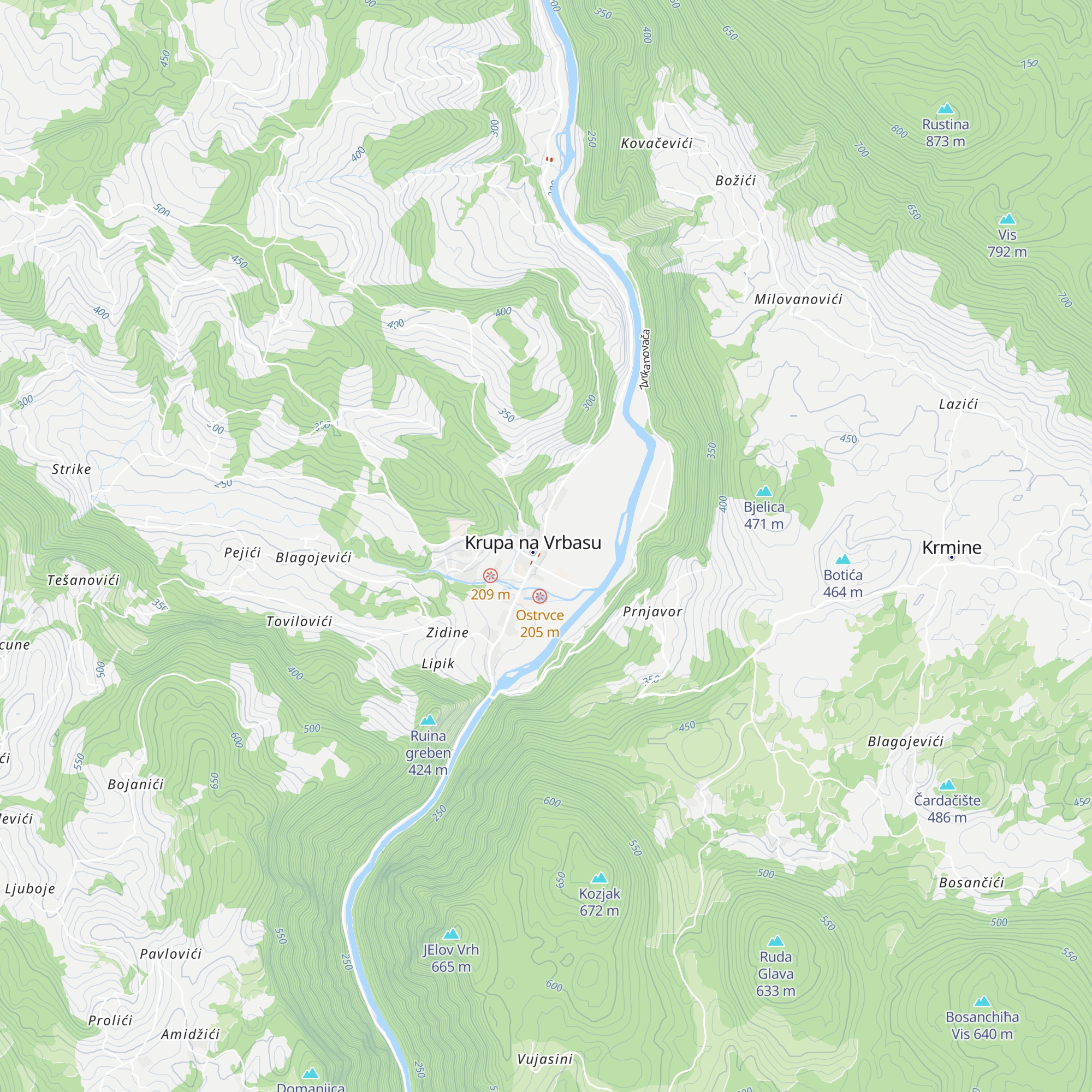 Krupa na Vrbasu map