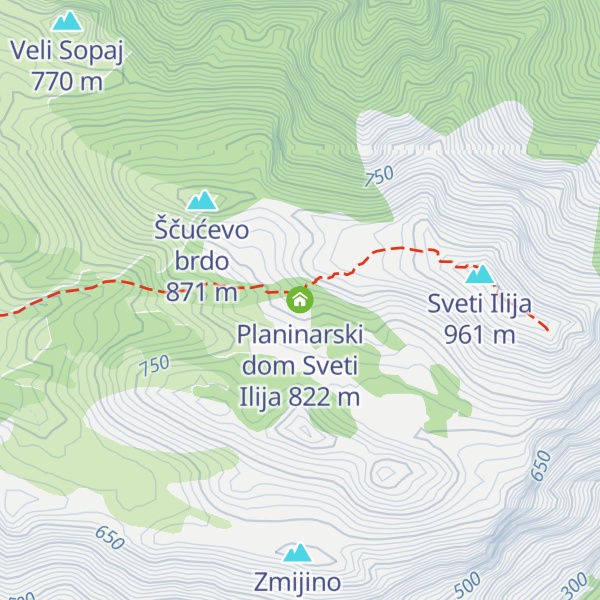 Map of Planinarski dom Sveti Ilija