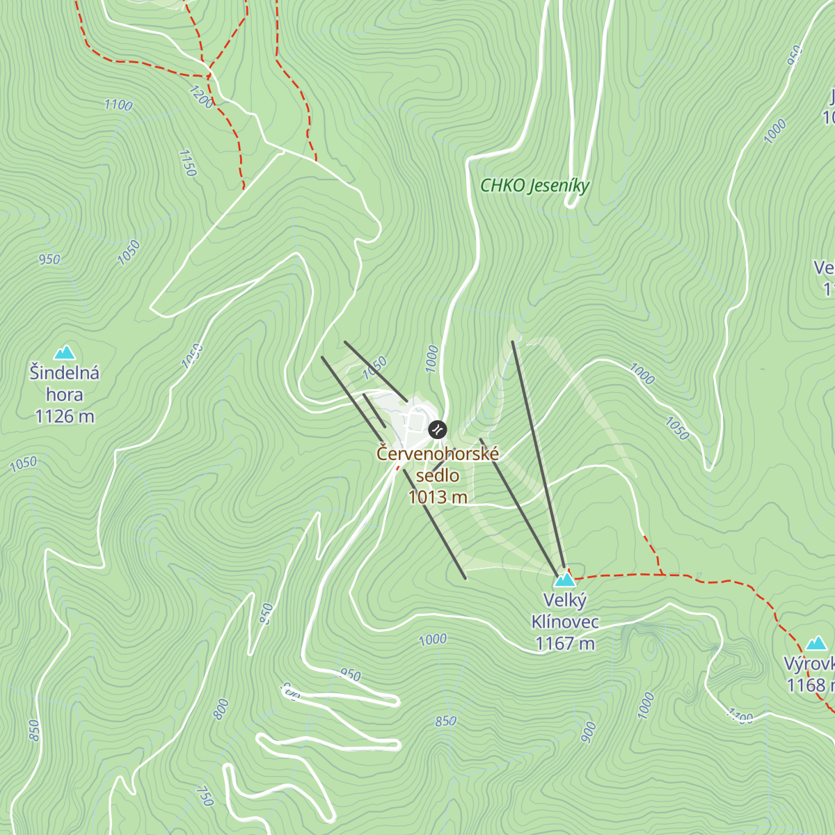 Hotel Červenohorské Sedlo map