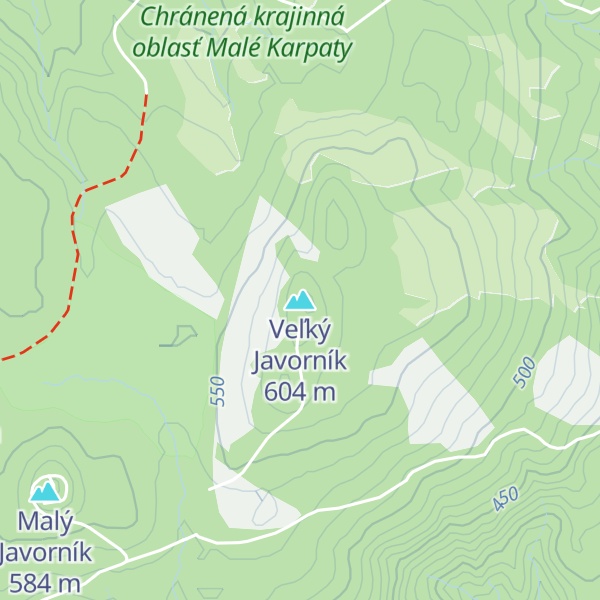 Map of Veľký Javorník