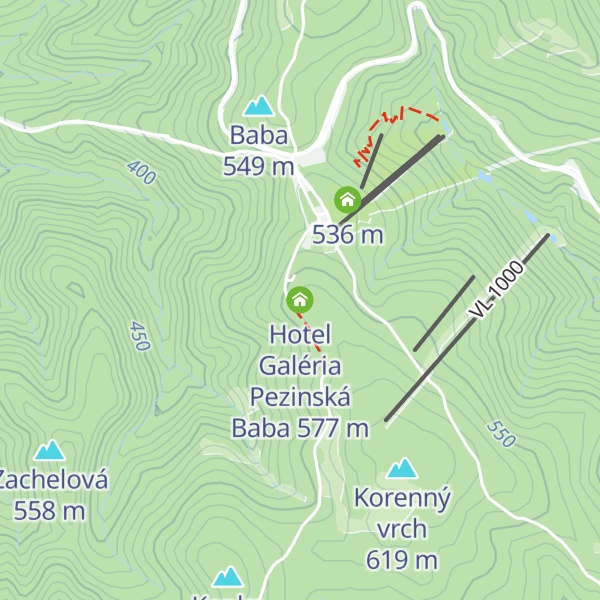 Map of Hotel Galéria Pezinská Baba