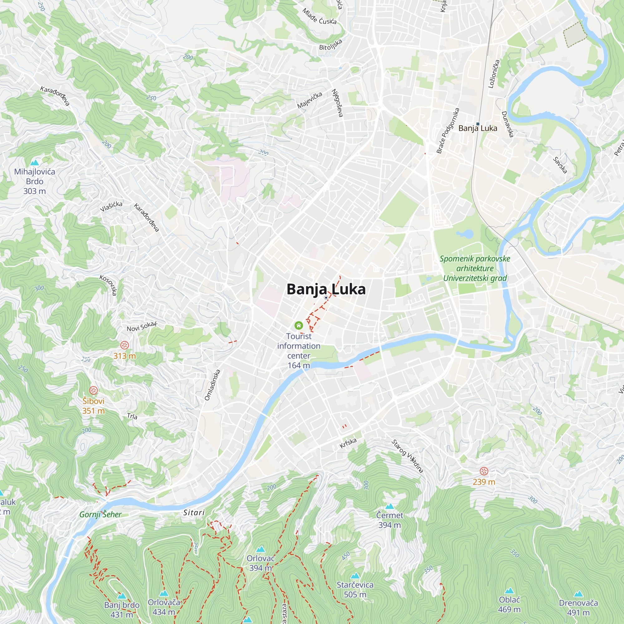 Tourist information kiosk map