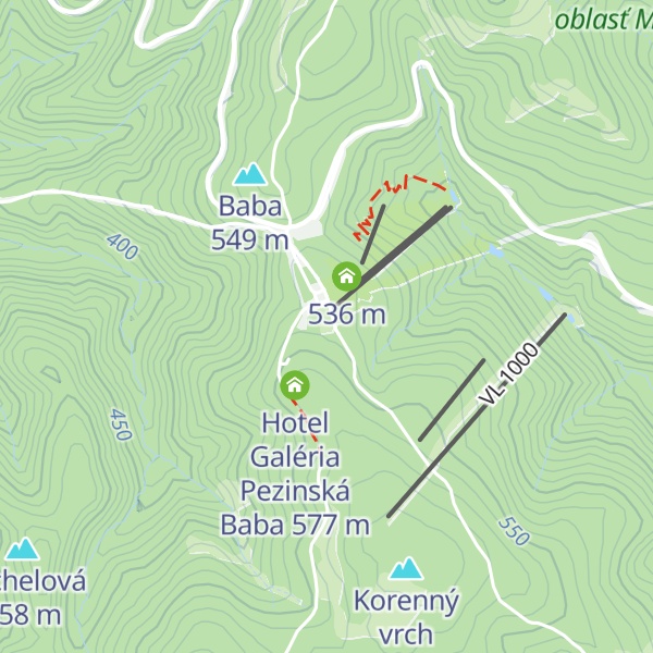 Map of Chata Korenný vrch
