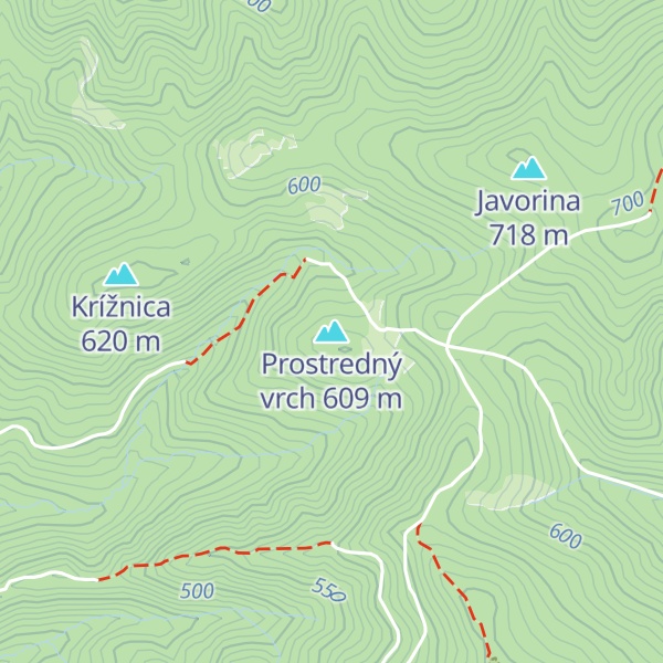 Map of Prostredný vrch