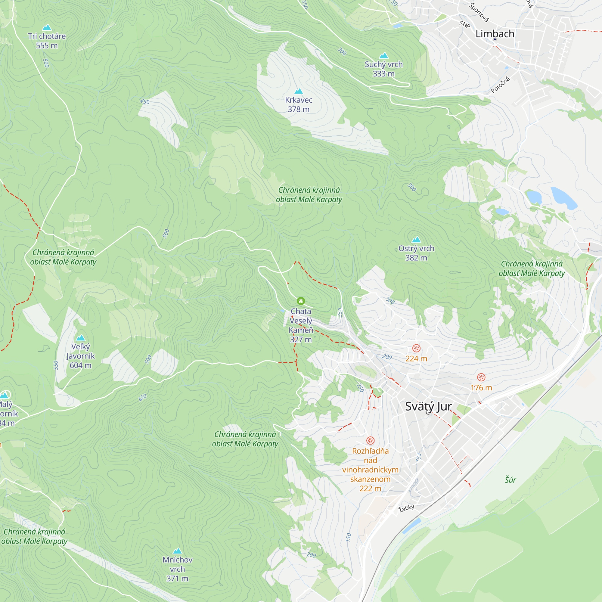 Chata Veselý Kameň map