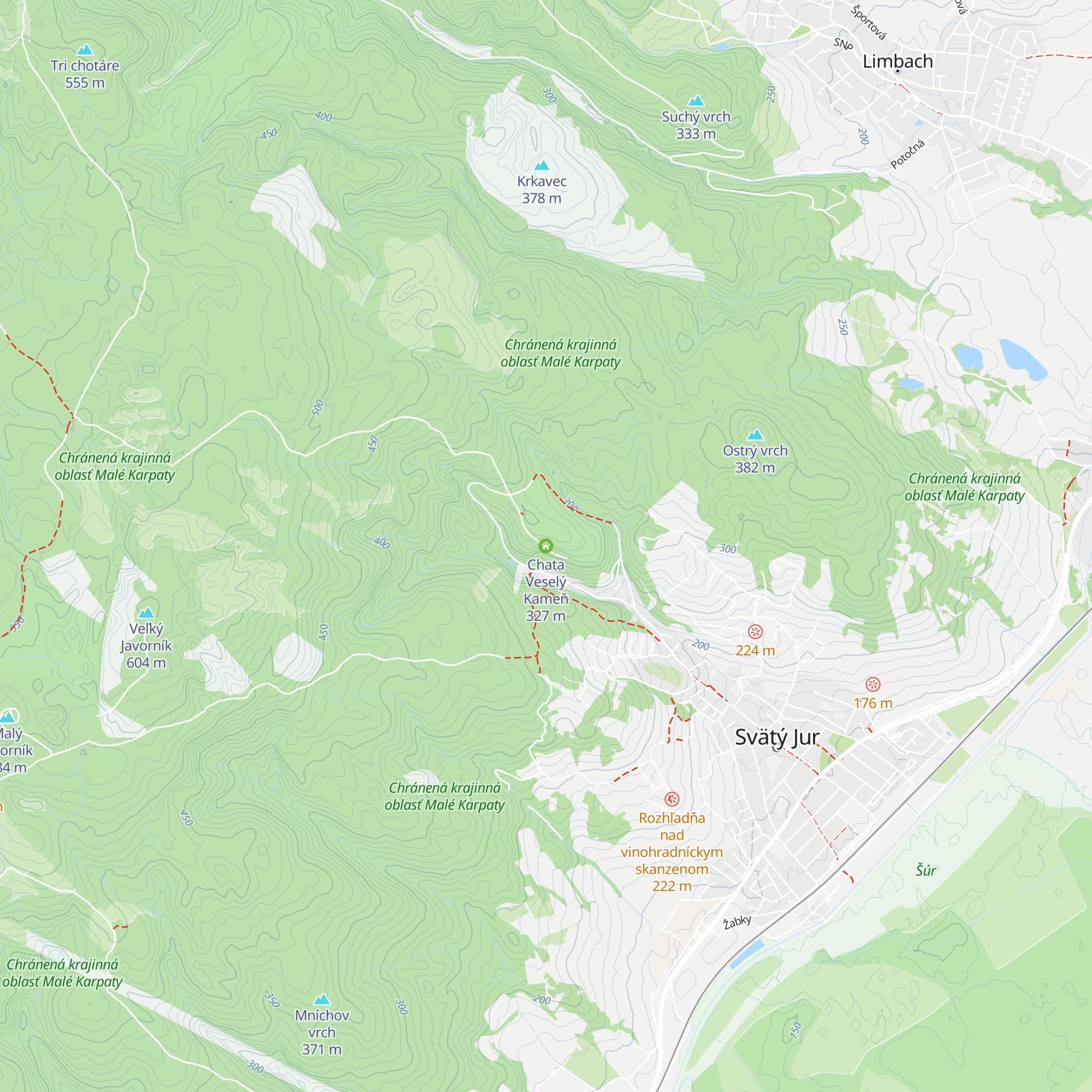 Chata Veselý Kameň map
