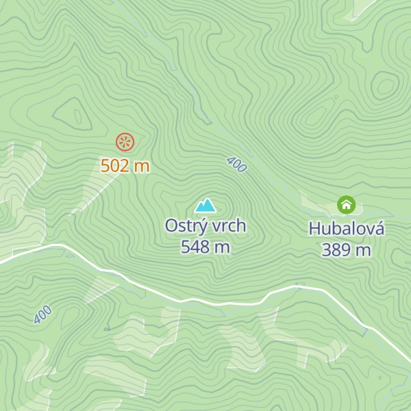 Map of Ostrý vrch