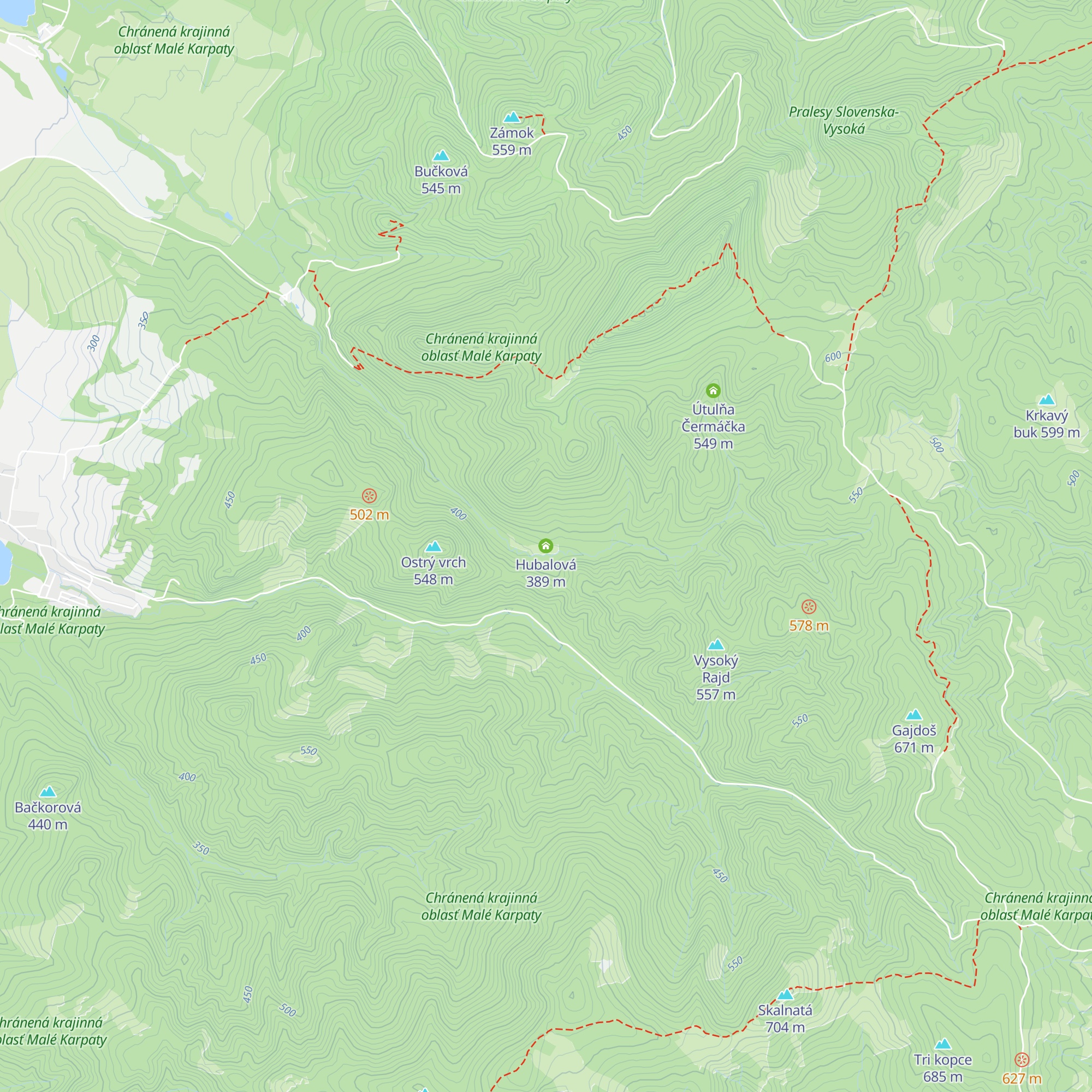 Hubalová map