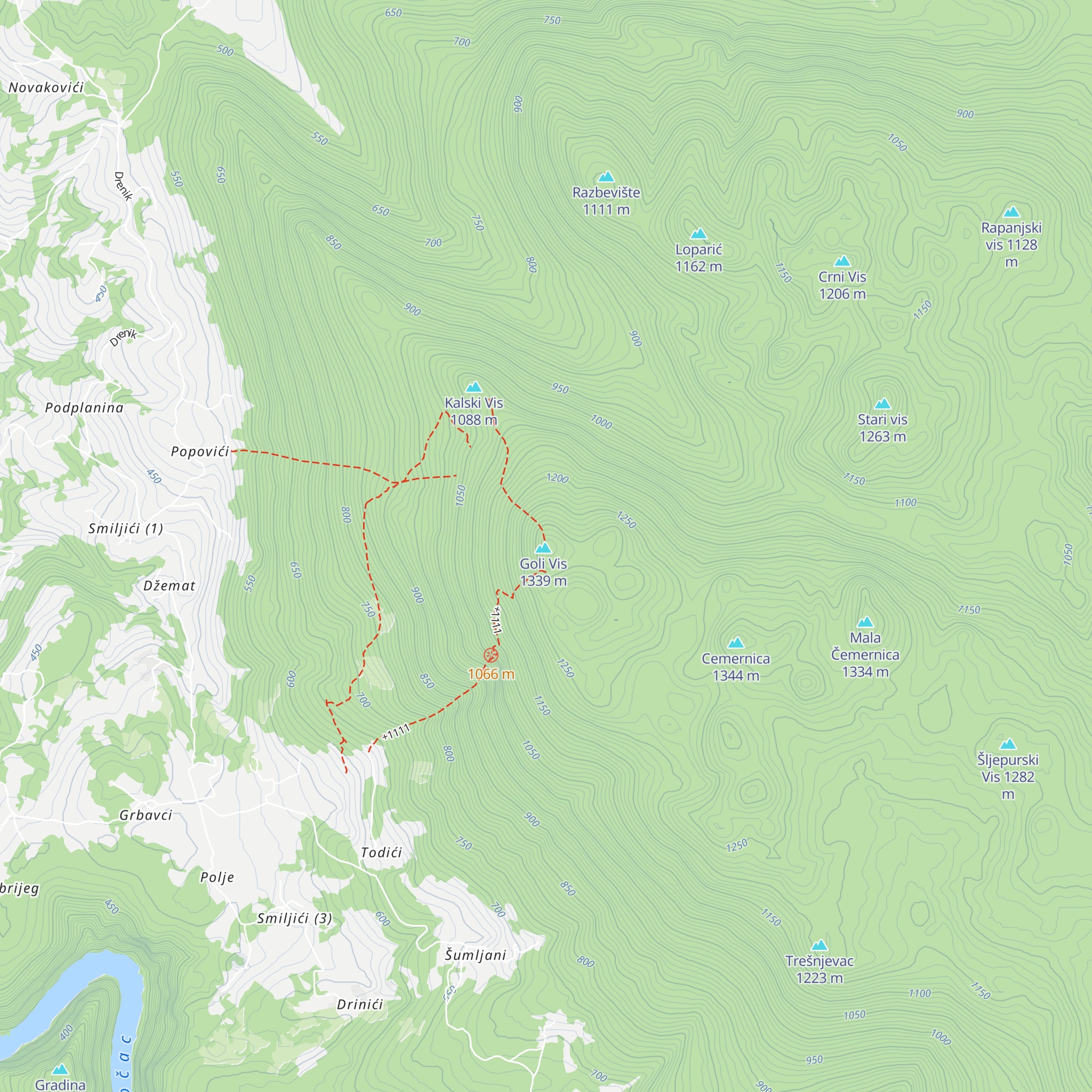 Chiemiernitsa Hut map