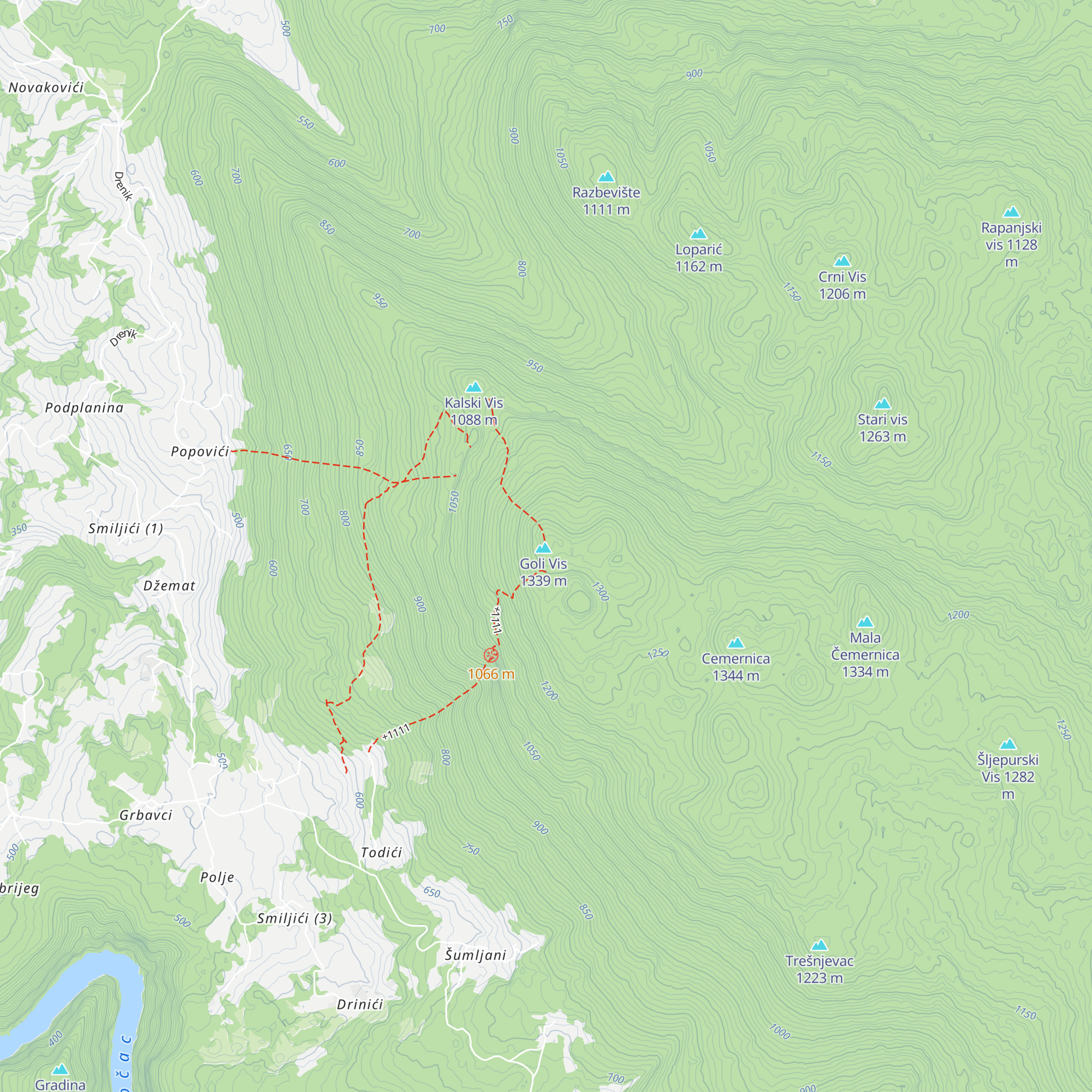 Chiemiernitsa Hut map